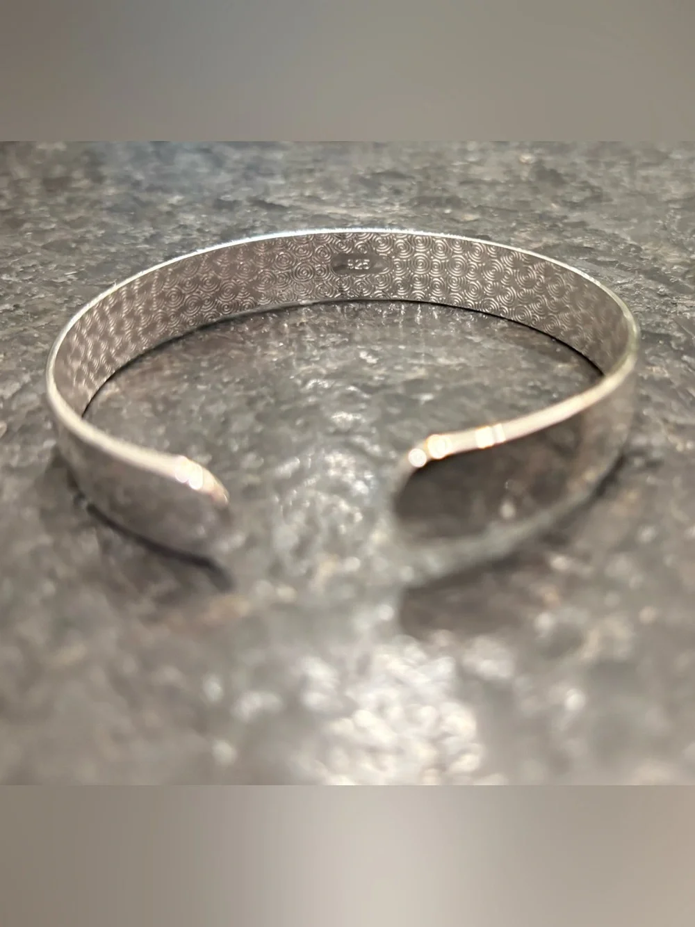 Unique Bangle Bracelet in Silver with Ornate Detailing